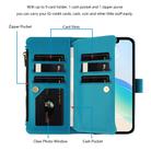 For iPhone 11 Pro Magnetic Closure Nine Card Slots Zipper Leather Phone Case with Hand Strap(Turquoise) - 3