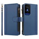 TCL 50 5G / 50 XE NxtPaper 5G Magnetic Closure 9 Card Slots Zipper Leather Case with Hand Strap(Dark Blue) - 2