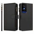 TCL 50 5G / 50 XE NxtPaper 5G Magnetic Closure 9 Card Slots Zipper Leather Case with Hand Strap(Black) - 2