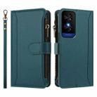 TCL 50 5G / 50 XE NxtPaper 5G Magnetic Closure 9 Card Slots Zipper Leather Case with Hand Strap(Dark Green) - 2
