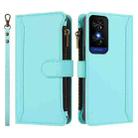 TCL 50 5G / 50 XE NxtPaper 5G Magnetic Closure 9 Card Slots Zipper Leather Case with Hand Strap(Mint Green) - 2