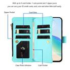 TCL 50 5G / 50 XE NxtPaper 5G Magnetic Closure 9 Card Slots Zipper Leather Case with Hand Strap(Mint Green) - 3