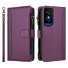 For TCL 50 5G / 50 XE NxtPaper 5G Magnetic Closure 9 Card Slots Zipper Leather Case with Hand Strap(Purple) - 2