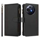 For TCL 50 Pro NxtPaper / P10 Magnetic Closure 9 Card Slots Zipper Leather Case with Hand Strap(Black) - 2