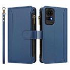 For TCL 50 LE 5G / K23 / K24 Magnetic Closure 9 Card Slots Zipper Leather Case with Hand Strap(Dark Blue) - 2