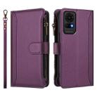 For sTCL 50 LE 5G / K23 / K24 Magnetic Closure 9 Card Slots Zipper Leather Case with Hand Strap(Purple) - 2