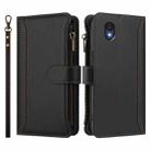 For TCL 201 Magnetic Closure 9 Card Slots Zipper Leather Case with Hand Strap(Black) - 2
