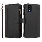 For TCL 30T Magnetic Closure 9 Card Slots Zipper Leather Case with Hand Strap(Black) - 2