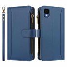 For TCL 30Z / 30 LE Magnetic Closure 9 Card Slots Zipper Leather Case with Hand Strap(Dark Blue) - 2