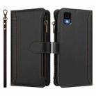 For TCL 30Z / 30 LE Magnetic Closure 9 Card Slots Zipper Leather Case with Hand Strap(Black) - 2
