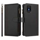 For TCL 502 Magnetic Closure 9 Card Slots Zipper Leather Case with Hand Strap(Black) - 2