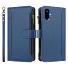 For Samsung Galaxy M06 / F06 5G Magnetic Closure 9 Card Slots Zipper Leather Case with Hand Strap(Dark Blue) - 2