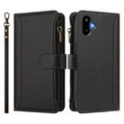 For Samsung Galaxy M06 / F06 5G Magnetic Closure 9 Card Slots Zipper Leather Case with Hand Strap(Black) - 2