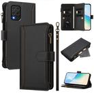 For Samsung Galaxy M62 / F62 4G Magnetic Closure 9 Card Slots Zipper Leather Case with Hand Strap(Black) - 1