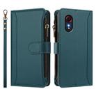 For Samsung Galaxy XCover 5 Magnetic Closure 9 Card Slots Zipper Leather Case with Hand Strap(Dark Green) - 2
