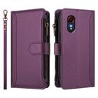 For Samsung Galaxy XCover 5 Magnetic Closure 9 Card Slots Zipper Leather Case with Hand Strap(Purple) - 2