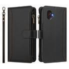 For Samsung Galaxy XCover6 Pro Magnetic Closure 9 Card Slots Zipper Leather Case with Hand Strap(Black) - 2