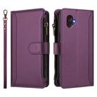 For Samsung Galaxy XCover6 Pro Magnetic Closure 9 Card Slots Zipper Leather Case with Hand Strap(Purple) - 2