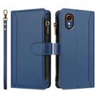 For Samsung Galaxy XCover 7 Magnetic Closure 9 Card Slots Zipper Leather Case with Hand Strap(Dark Blue) - 2