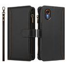 For Samsung Galaxy XCover 7 Magnetic Closure 9 Card Slots Zipper Leather Case with Hand Strap(Black) - 2