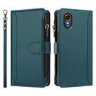 For Samsung Galaxy XCover 7 Magnetic Closure 9 Card Slots Zipper Leather Case with Hand Strap(Dark Green) - 2