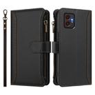 For Samsung Galaxy XCover 7 Pro Magnetic Closure 9 Card Slots Zipper Leather Case with Hand Strap(Black) - 2