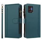 For Samsung Galaxy XCover 7 Pro Magnetic Closure 9 Card Slots Zipper Leather Case with Hand Strap(Dark Green) - 2