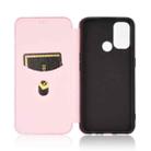 For OPPO A53 / A32 (2020) Carbon Fiber Texture Horizontal Flip TPU + PC + PU Leather Case with Card Slot & Lanyard(Pink) - 3