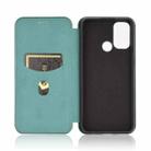 For OPPO A53 / A32 (2020) Carbon Fiber Texture Horizontal Flip TPU + PC + PU Leather Case with Card Slot & Lanyard(Green) - 2