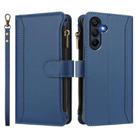 For Samsung Galaxy A26 5G Magnetic Closure 9 Card Slots Zipper Leather Case with Hand Strap(Dark Blue) - 2