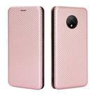 For Doogee X95 Carbon Fiber Texture Horizontal Flip TPU + PC + PU Leather Case with Card Slot & Lanyard(Pink) - 2