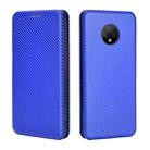 For Doogee X95 Carbon Fiber Texture Horizontal Flip TPU + PC + PU Leather Case with Card Slot & Lanyard(Blue) - 2