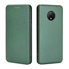 For Doogee X95 Carbon Fiber Texture Horizontal Flip TPU + PC + PU Leather Case with Card Slot & Lanyard(Green) - 2