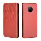 For Doogee X95 Carbon Fiber Texture Horizontal Flip TPU + PC + PU Leather Case with Card Slot & Lanyard(Brown) - 2