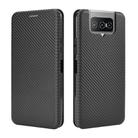 For Asus Zenfone 7 ZS670KS / Zenfone 7 Pro ZS671KS Carbon Fiber Texture Horizontal Flip TPU + PC + PU Leather Case with Card Slot & Lanyard(Black) - 2