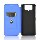 For Asus Zenfone 7 ZS670KS / Zenfone 7 Pro ZS671KS Carbon Fiber Texture Horizontal Flip TPU + PC + PU Leather Case with Card Slot & Lanyard(Blue) - 3