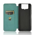 For Asus Zenfone 7 ZS670KS / Zenfone 7 Pro ZS671KS Carbon Fiber Texture Horizontal Flip TPU + PC + PU Leather Case with Card Slot & Lanyard(Green) - 3