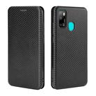 For Ulefone Note 9P Carbon Fiber Texture Horizontal Flip TPU + PC + PU Leather Case with Card Slot & Lanyard(Black) - 2