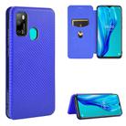 For Ulefone Note 9P Carbon Fiber Texture Horizontal Flip TPU + PC + PU Leather Case with Card Slot & Lanyard(Blue) - 1
