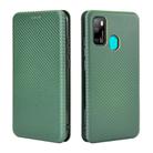 For Ulefone Note 9P Carbon Fiber Texture Horizontal Flip TPU + PC + PU Leather Case with Card Slot & Lanyard(Green) - 2