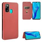 For Ulefone Note 9P Carbon Fiber Texture Horizontal Flip TPU + PC + PU Leather Case with Card Slot & Lanyard(Brown) - 1