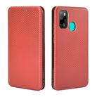 For Ulefone Note 9P Carbon Fiber Texture Horizontal Flip TPU + PC + PU Leather Case with Card Slot & Lanyard(Brown) - 2