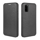 For Samsung Galaxy S20 FE 5G / 4G & S20 Lite Carbon Fiber Texture Horizontal Flip TPU + PC + PU Leather Case with Card Slot & Lanyard(Black) - 2