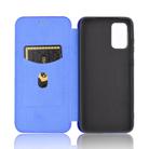 For Samsung Galaxy S20 FE 5G / 4G & S20 Lite Carbon Fiber Texture Horizontal Flip TPU + PC + PU Leather Case with Card Slot & Lanyard(Blue) - 2