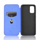 For Samsung Galaxy S20 FE 5G / 4G & S20 Lite Carbon Fiber Texture Horizontal Flip TPU + PC + PU Leather Case with Card Slot & Lanyard(Blue) - 3