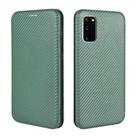 For Samsung Galaxy S20 FE 5G / 4G & S20 Lite Carbon Fiber Texture Horizontal Flip TPU + PC + PU Leather Case with Card Slot & Lanyard(Green) - 2