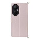 For Huawei Enjoy 80 4G / nova Y73 4G Multifunctional 6-Card Slots Leather Phone Case with Wrist Strap(Pink) - 3