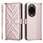 For Huawei nova 14 5G Multifunctional 6-Card Slots Leather Phone Case with Wrist Strap(Pink) - 1