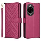 For Huawei nova 14 Pro 5G Multifunctional 6-Card Slots Leather Phone Case with Wrist Strap(Rose Red) - 1