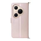 For Huawei Pura 80 Pro 5G / 80 Pro+ 5G Multifunctional 6-Card Slots Leather Phone Case with Wrist Strap(Pink) - 3
